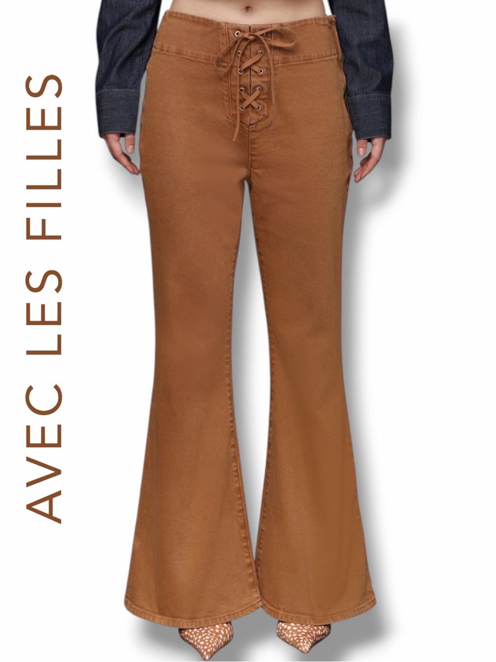 Avec Les Filles Women's Lace-Up Flare Pants/Jeans in the Size 32